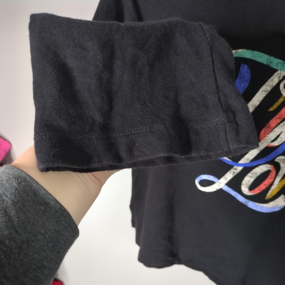 Anthropologie Super Nice Letters True Love Cropped Graphic Hoodie Black‎ Size Sm - Picture 5 of 9